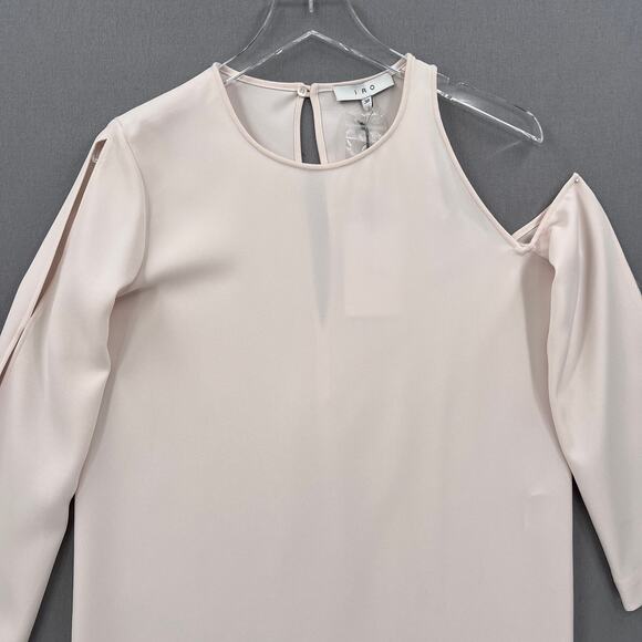 IRO Crew Cutout Mini Dress Womens 6 Light Pink Awati Asymmetrical Open Shoulder - Picture 5 of 14